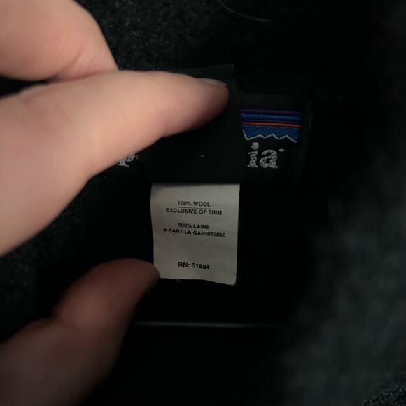 Patagonia Wool Zip Up Jacket Black Size L - Picture 8 of 8